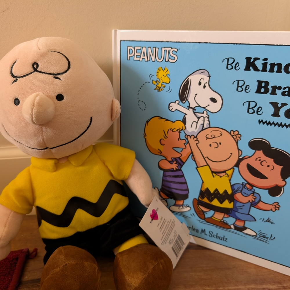 Kohl's Charlie Brown Plush With Tags & Be Kind, Be Brave &  Be You Book - New